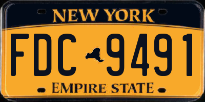 NY license plate FDC9491