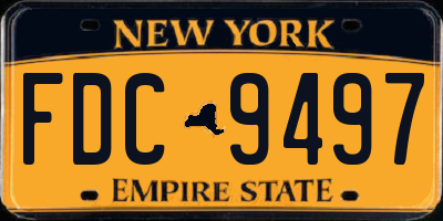 NY license plate FDC9497