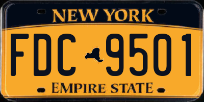 NY license plate FDC9501
