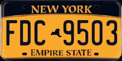 NY license plate FDC9503