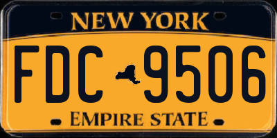 NY license plate FDC9506