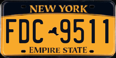 NY license plate FDC9511