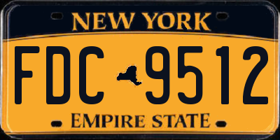 NY license plate FDC9512