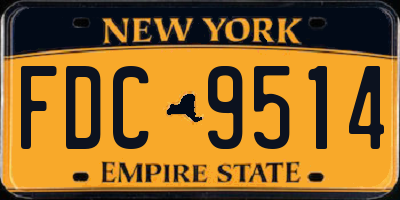 NY license plate FDC9514