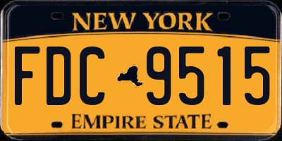 NY license plate FDC9515