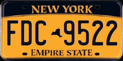 NY license plate FDC9522