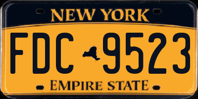 NY license plate FDC9523