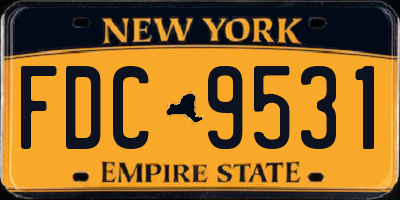 NY license plate FDC9531