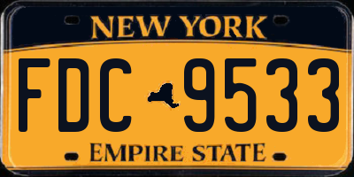 NY license plate FDC9533