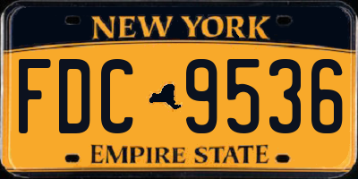 NY license plate FDC9536