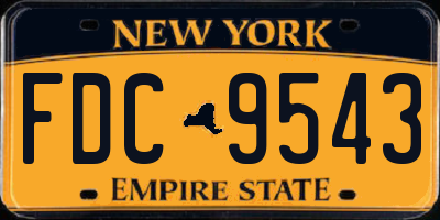 NY license plate FDC9543