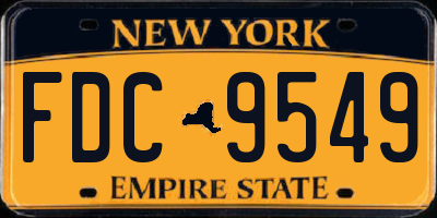 NY license plate FDC9549