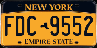 NY license plate FDC9552