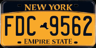 NY license plate FDC9562