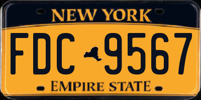 NY license plate FDC9567