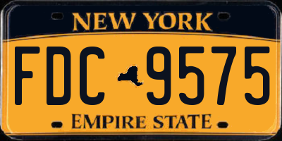 NY license plate FDC9575