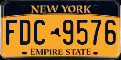 NY license plate FDC9576