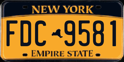 NY license plate FDC9581
