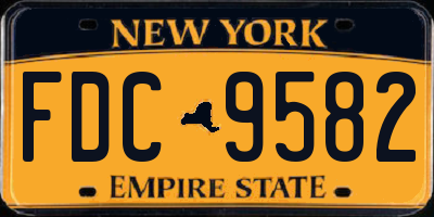 NY license plate FDC9582