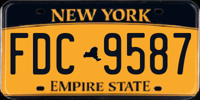 NY license plate FDC9587