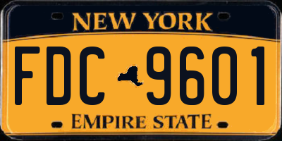 NY license plate FDC9601