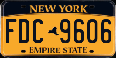 NY license plate FDC9606