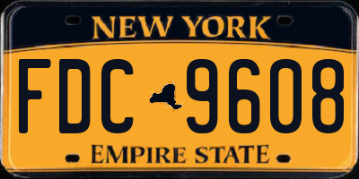 NY license plate FDC9608