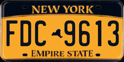 NY license plate FDC9613