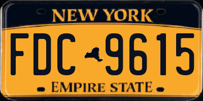 NY license plate FDC9615
