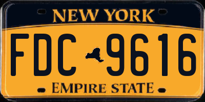 NY license plate FDC9616