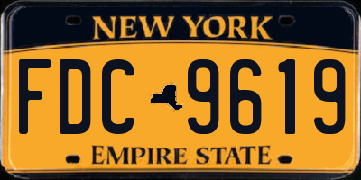 NY license plate FDC9619
