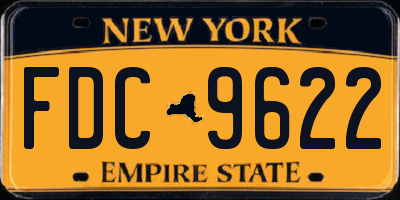 NY license plate FDC9622