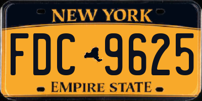 NY license plate FDC9625