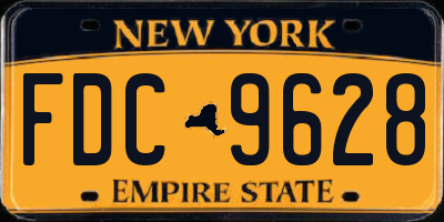 NY license plate FDC9628