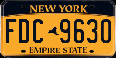 NY license plate FDC9630