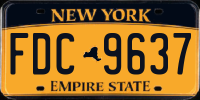 NY license plate FDC9637