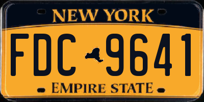 NY license plate FDC9641