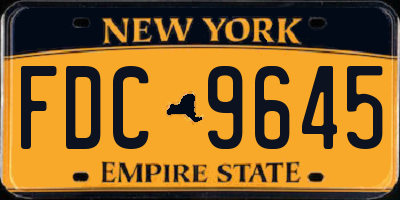 NY license plate FDC9645