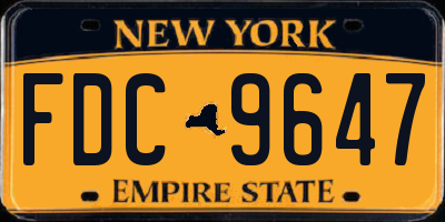 NY license plate FDC9647