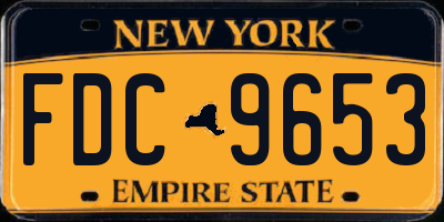 NY license plate FDC9653