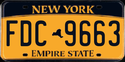 NY license plate FDC9663