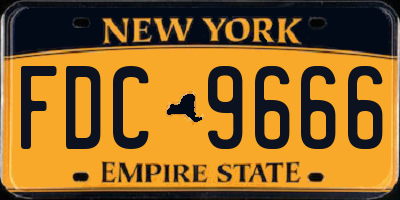 NY license plate FDC9666