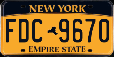 NY license plate FDC9670