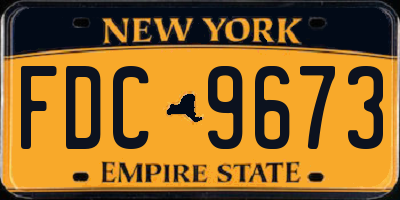 NY license plate FDC9673