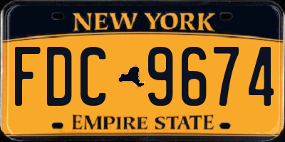 NY license plate FDC9674