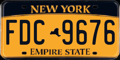 NY license plate FDC9676