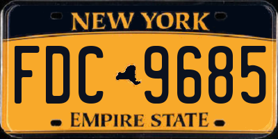 NY license plate FDC9685