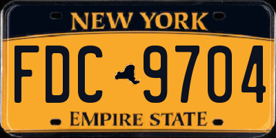 NY license plate FDC9704