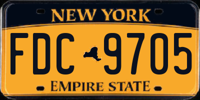 NY license plate FDC9705