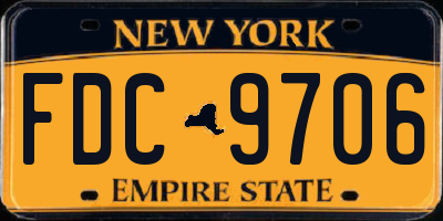 NY license plate FDC9706